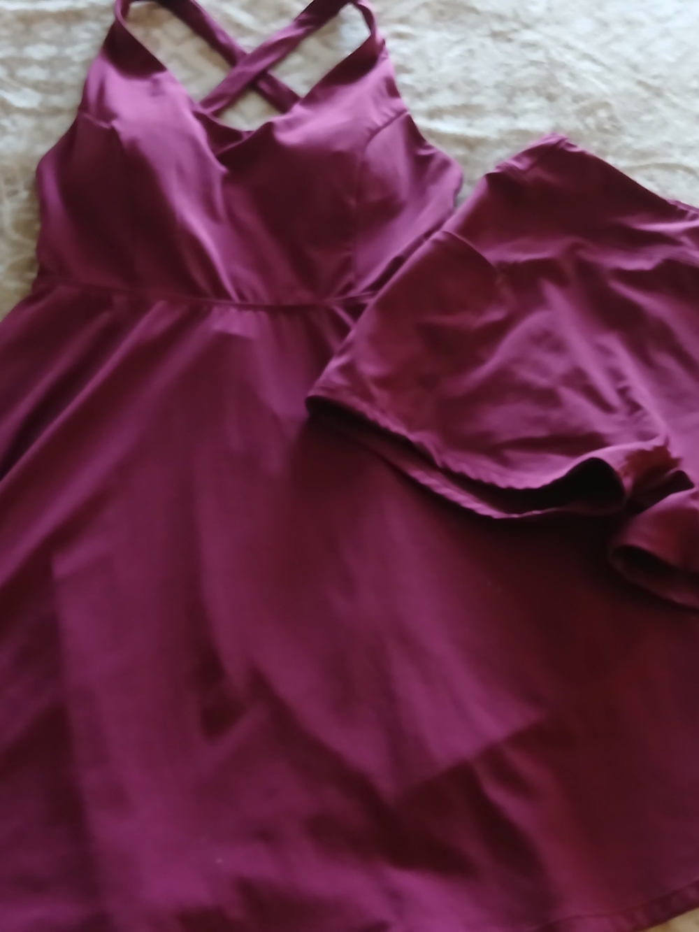 Athletic Dress With Bike Shorts in Berry